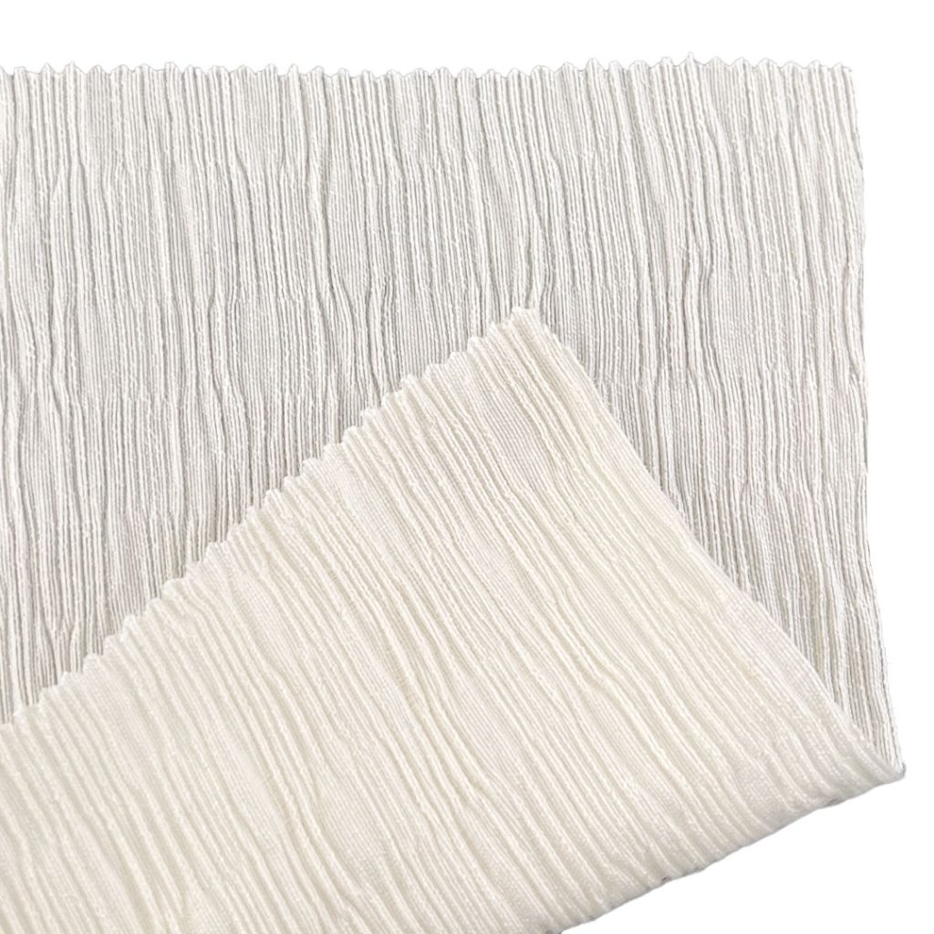 90gsm (3.2 oz) 12% Polyamide 88% Viscose Plisse Crinkled Textured Hand Feel Fabric Dress Skirt 805-2#