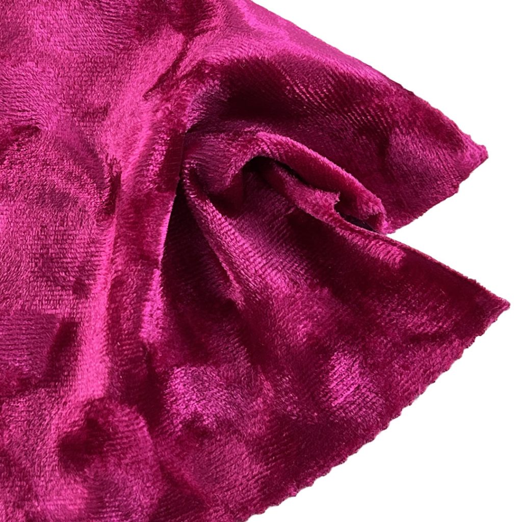 220gsm (7.8 oz) 93% Polyester 7% Spandex Crushed Velvet Plush Hand Feel Fabric Evening Dress Costume H2228