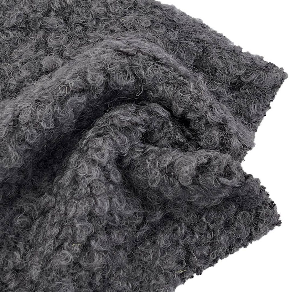 820gsm (28.9 oz) 60% Wool 40% Polyester Boucle Plush Soft Hand Feel Fabric Blanket Zip Up Hoodie H83035