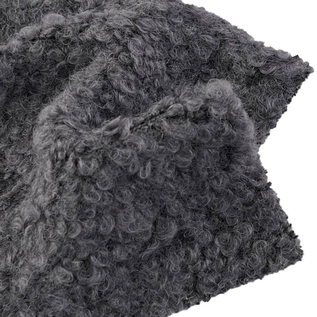 820gsm (28.9 oz) 60% Wool 40% Polyester Boucle Plush Soft Hand Feel Fabric Blanket Zip Up Hoodie H83035