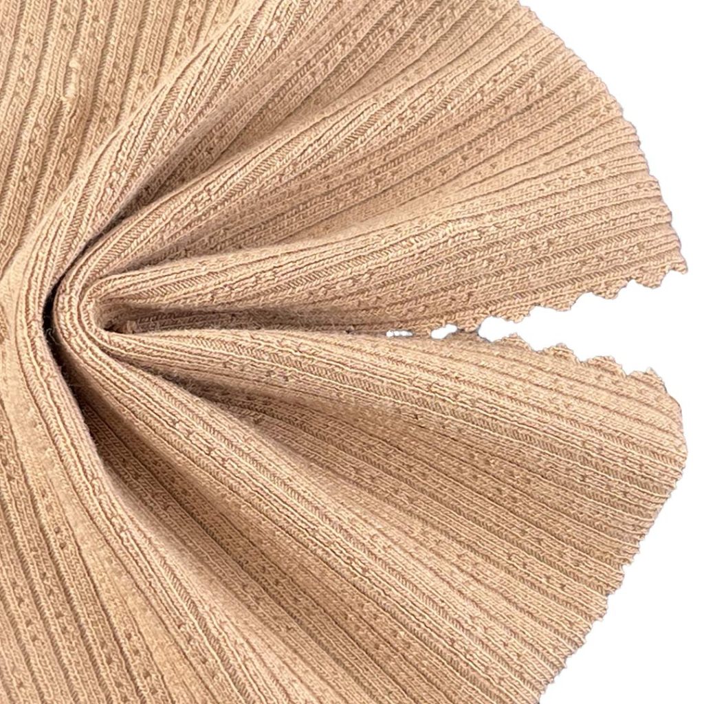 250gsm (8.8 oz) 46% Cotton 46% Viscose 6% Spandex Pointelle Textured Soft Hand Feel Fabric Dress Long Sleeve Shirt J0717183-1