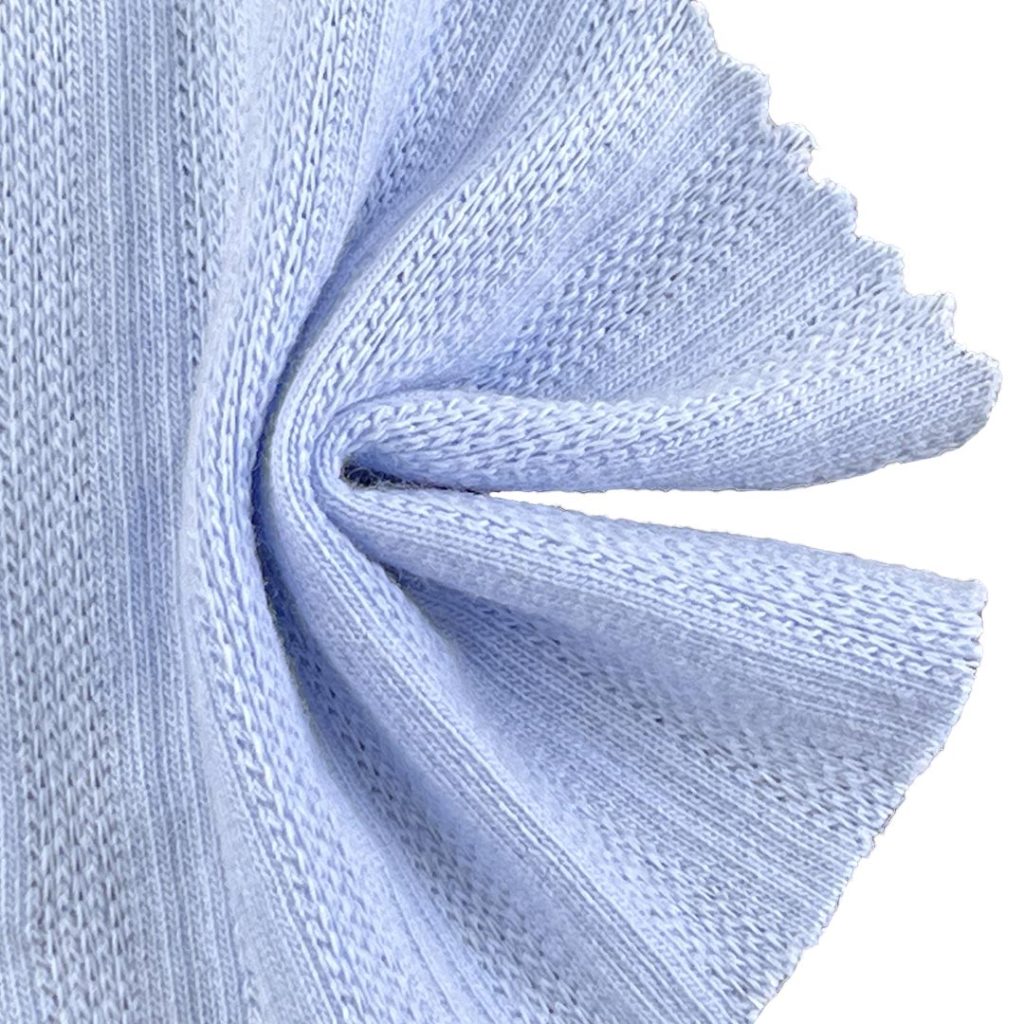 270gsm (9.5 oz) 64% Polyester 34% Cotton 2% Spandex Pointelle Textured Soft Hand Feel Fabric Tops Dress Q2115750