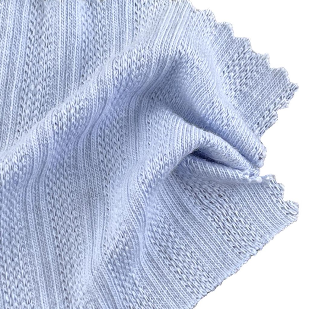 270gsm (9.5 oz) 64% Polyester 34% Cotton 2% Spandex Pointelle Textured Soft Hand Feel Fabric Tops Dress Q2115750