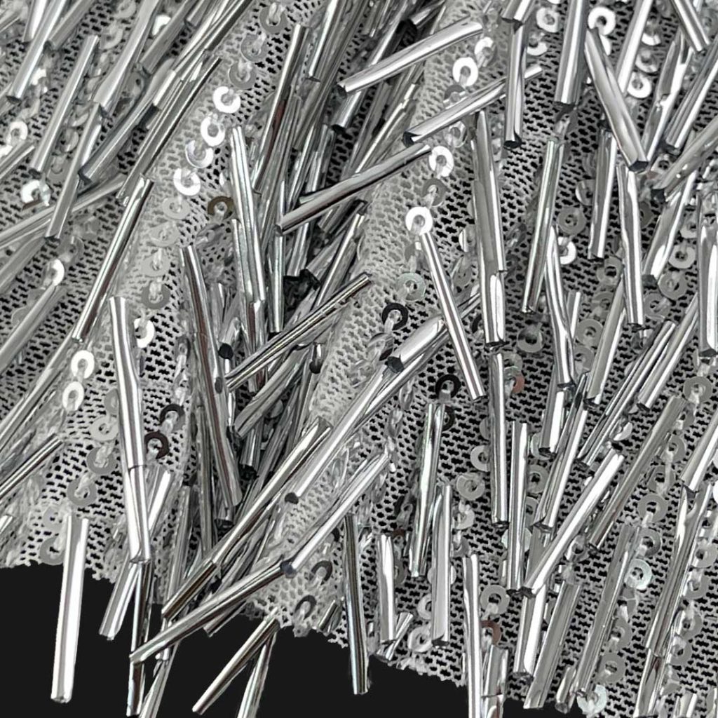 100% Polyester Beaded Glossy Shiny Fabric Craft Skirt RT06