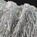 100% Polyester Beaded Glossy Shiny Fabric Craft Skirt RT06