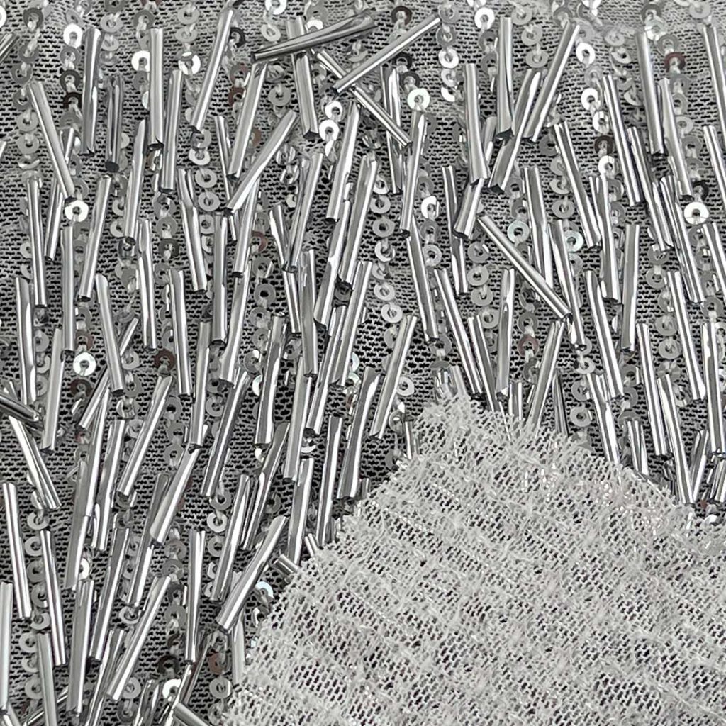 100% Polyester Beaded Glossy Shiny Fabric Craft Skirt RT06