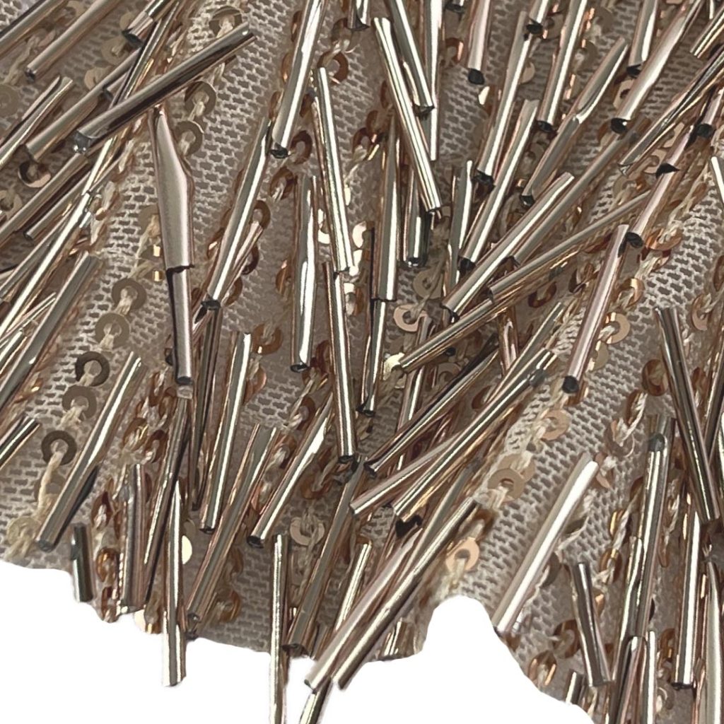 100% Polyester Beaded Shiny Glossy Fabric Dress Craft RT12