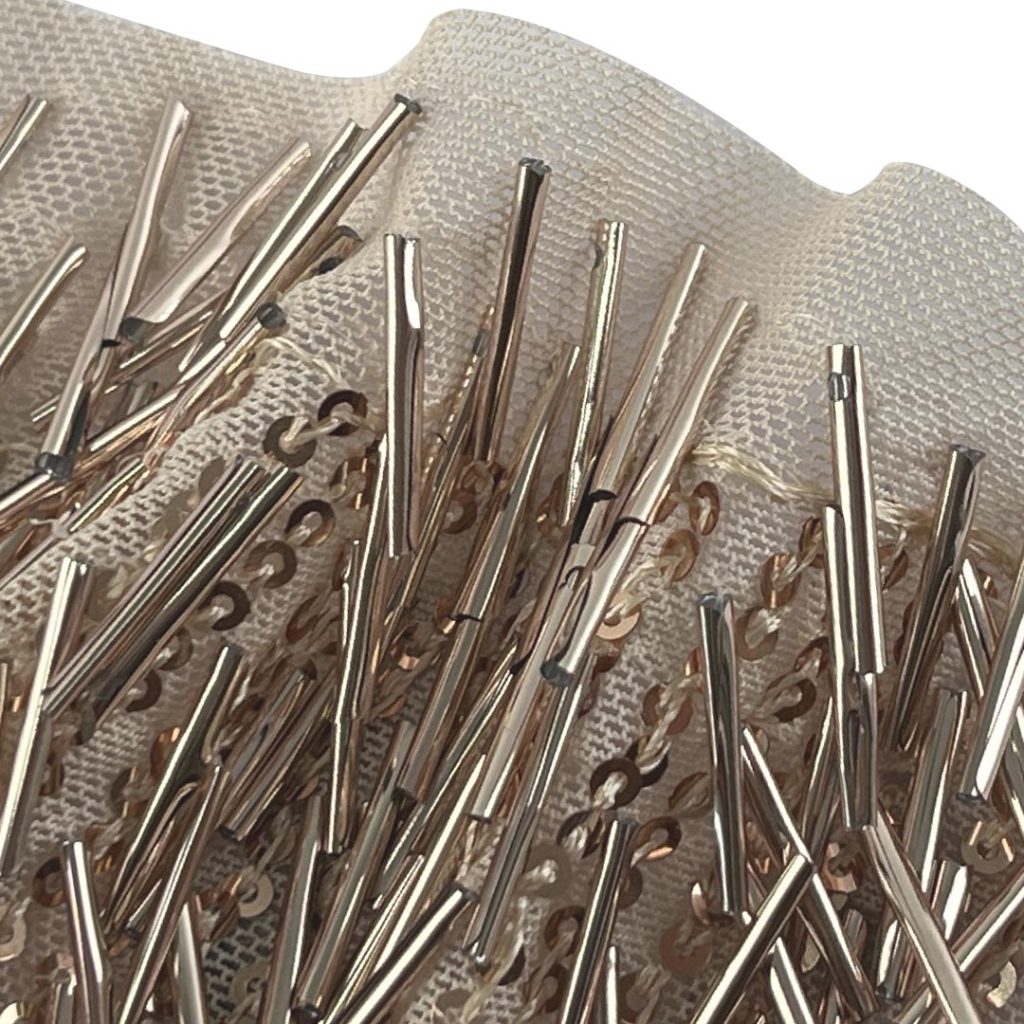 100% Polyester Beaded Shiny Glossy Fabric Dress Craft RT12