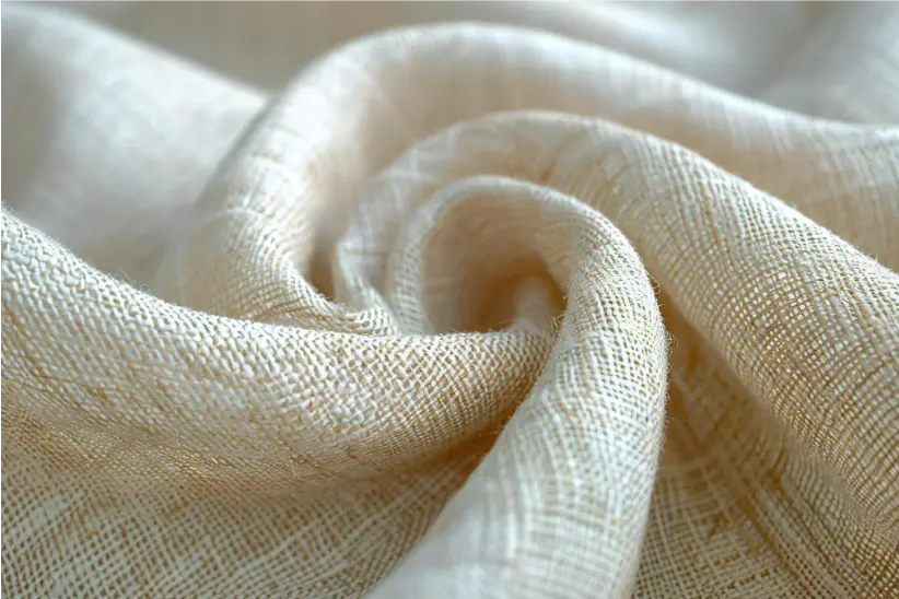 Roll up the beige linen to showcase its softness