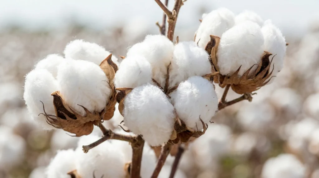Cotton bolls on plants demonstrate the origin of cotton