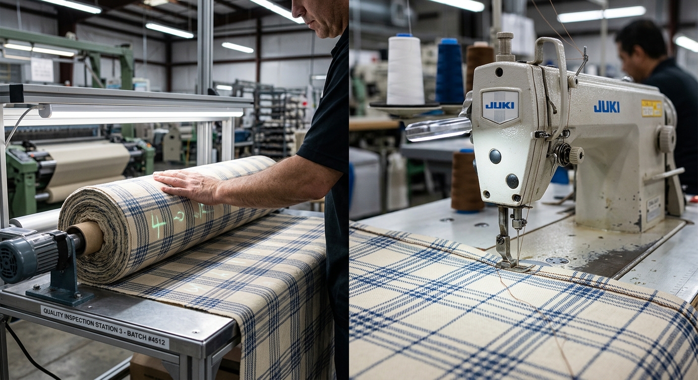 Fabric inspection table versus sewing machine testing comparison