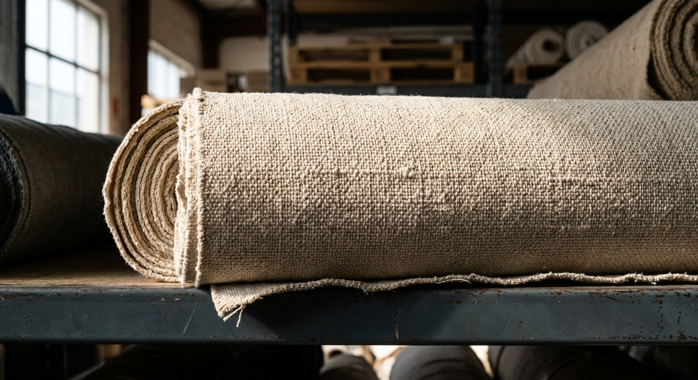 Heavy cotton canvas fabric texture used for tote bags