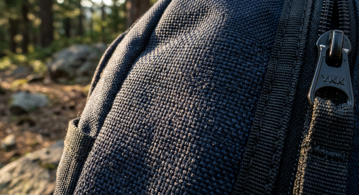 Heavy-duty Oxford nylon basket weave fabric texture close-up